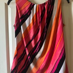 Calvin Klein Pink and Orange Asymmetrical Tank Top